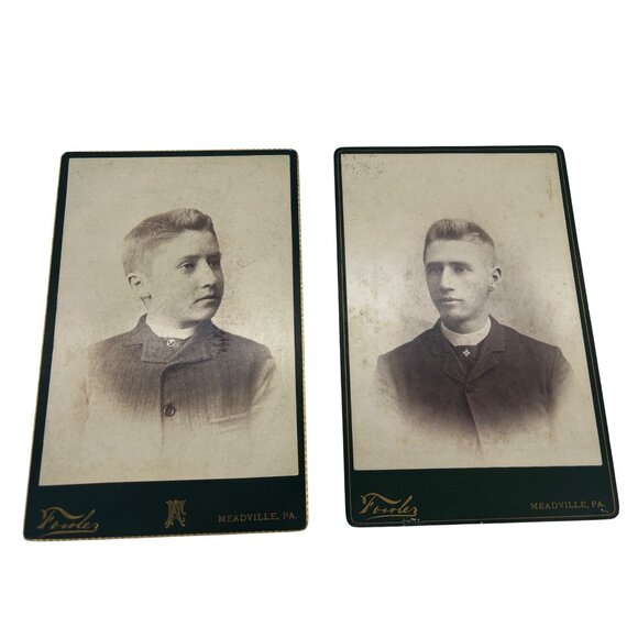 Lot of 7 Antique Cabinet Cards 1880s Meadville PA Fowler & Dunn Portrait Photos - Picture 5 of 7